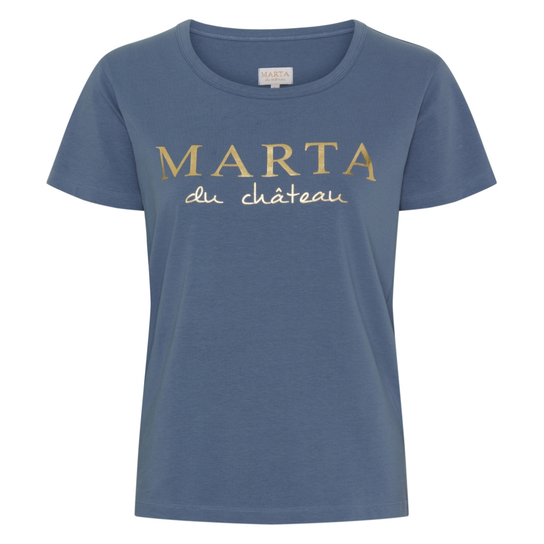 MARTA DU CHATEAU - T-SHIRT - JEANETTE MT-002 - DENIM BLUE