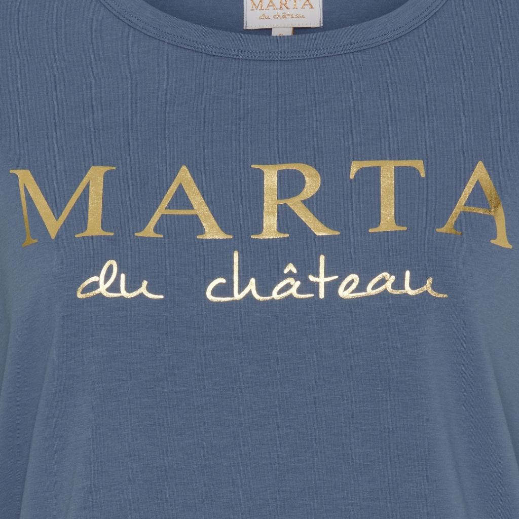 MARTA DU CHATEAU - T-SHIRT - JEANETTE MT-002 - DENIM BLUE