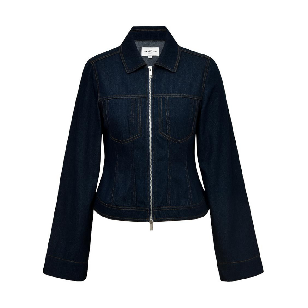 GLOBAL FUNK - JAKKE - DELUA WALEWU 73309971 - DARK UNWASHED DENIM