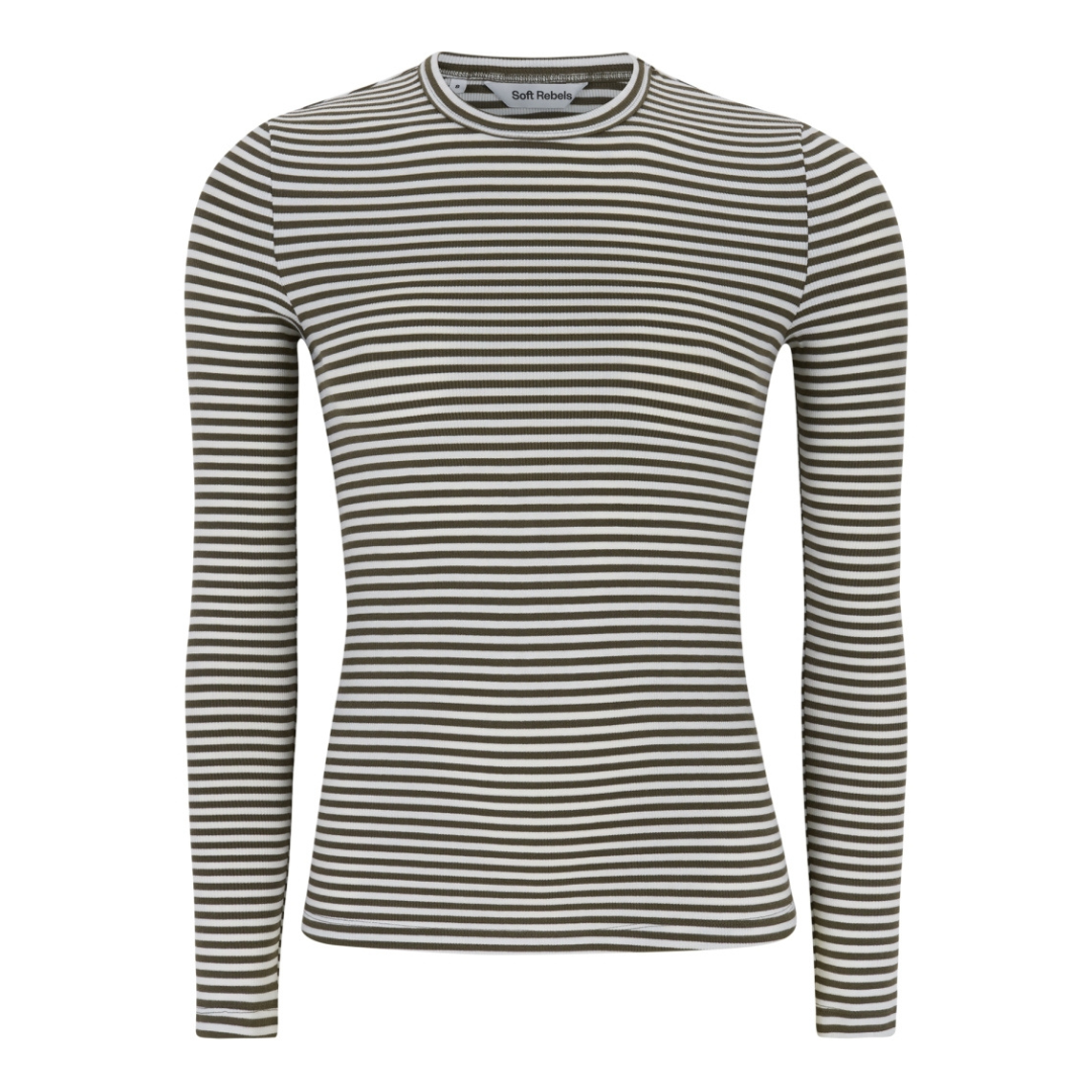 SOFT REBELS - BLUSE - FENJA SR124-303 - MOREL STRIPE
