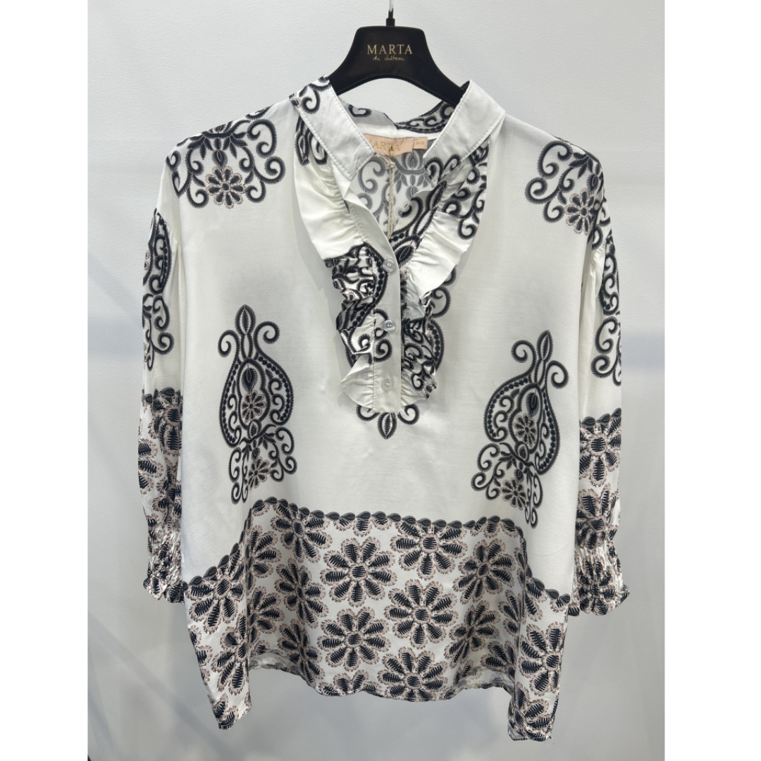 MARTA DU CHATEAU - BLUSE - UNNUR 6317 - 4352 NERO
