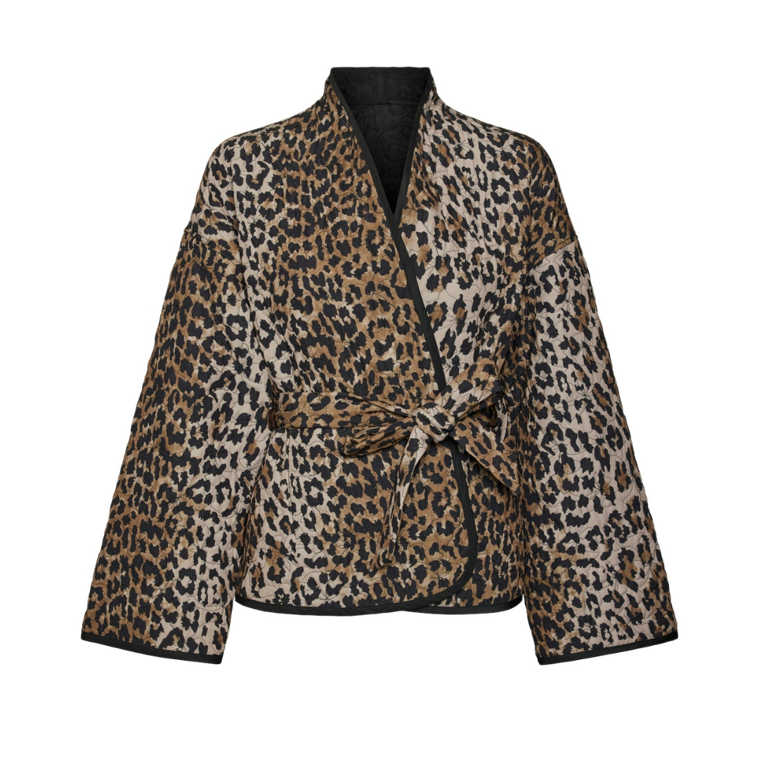 VERO MODA - VENDBAR JAKKE - JANE 10308949 - SILVER MINK  LEO