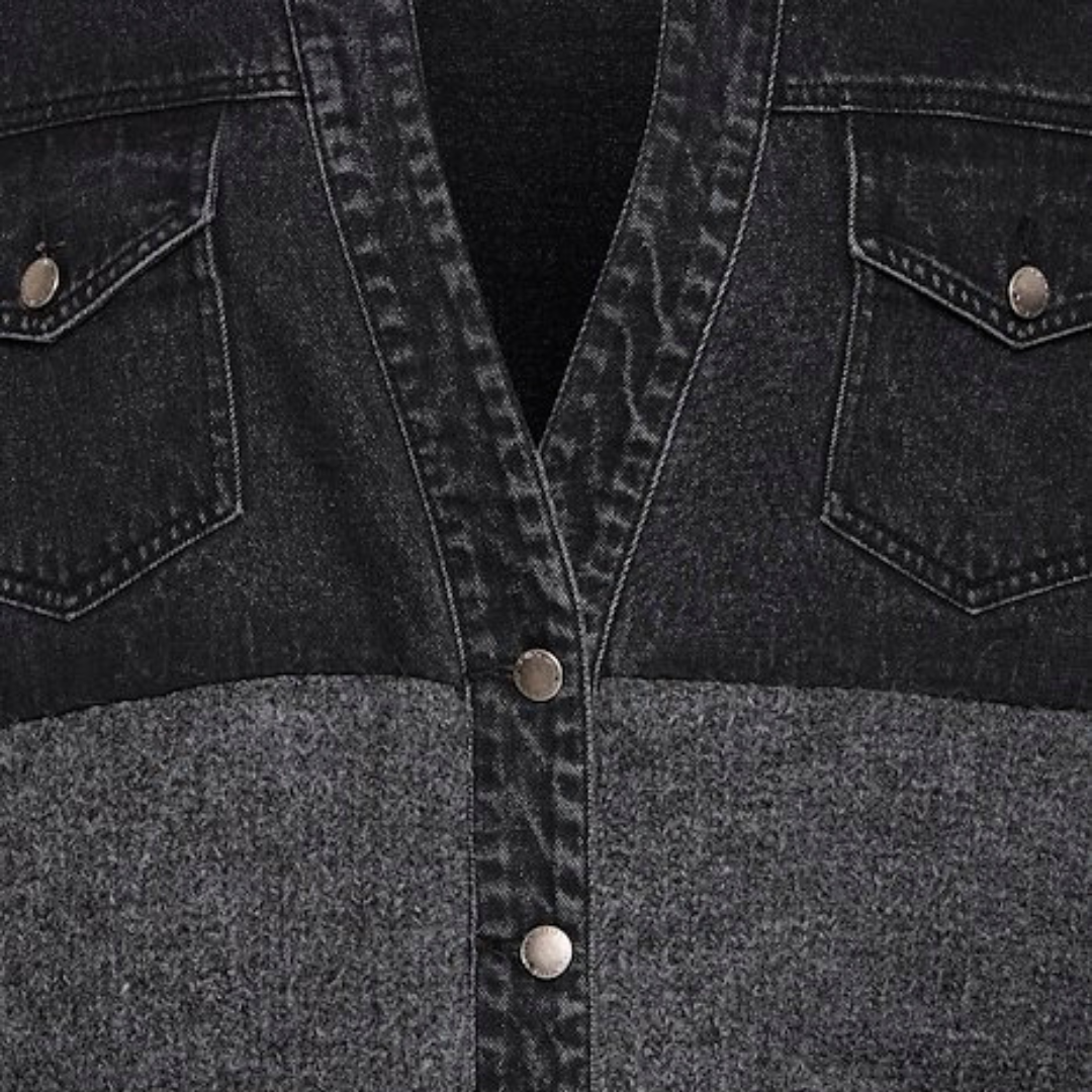 PULZ - CARDIGAN - ANKE 50207876 - BLACK DENIM