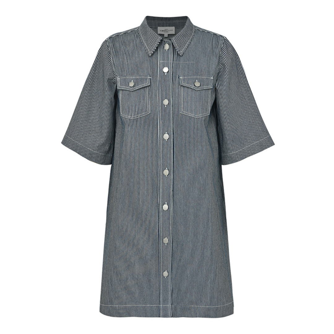 GLOBAL FUNK - KJOLE - MIRA MILANG 73928815 - INDIGO BLUE STRIPE