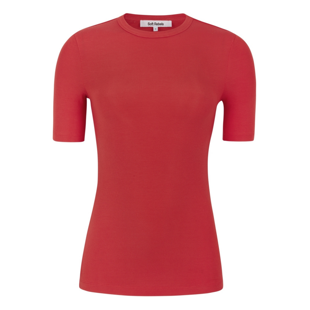 SOFT REBELS - T-SHIRT - FENJA SR423-302 - RACING RED