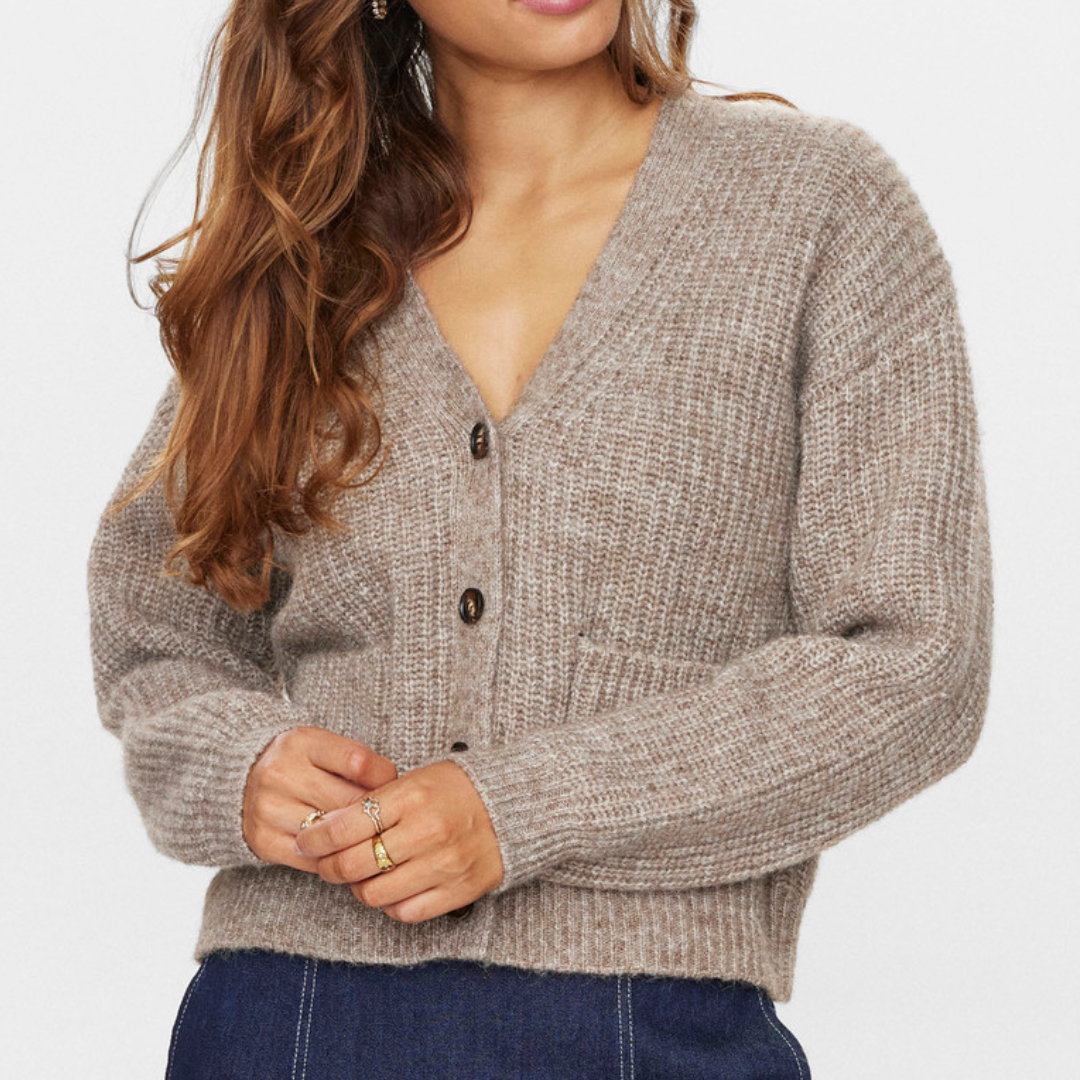 NÜMPH - CARDIGAN - ZINDI 704757 - FOSSIL MELANGE