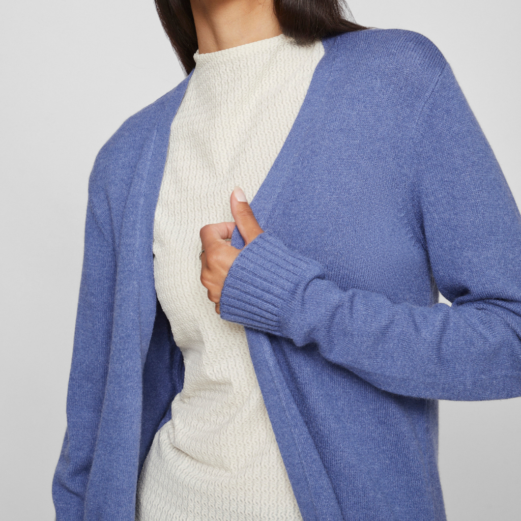 VILA - CARDIGAN - RIL 14044041 - BIJOU BLUE/DARK MELANGE