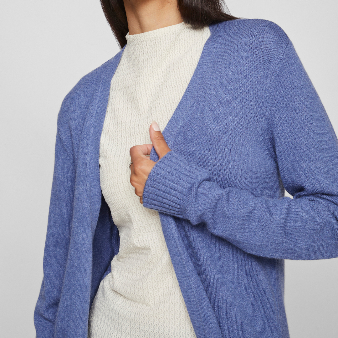 VILA - CARDIGAN - RIL 14044041 - BIJOU BLUE/DARK MELANGE