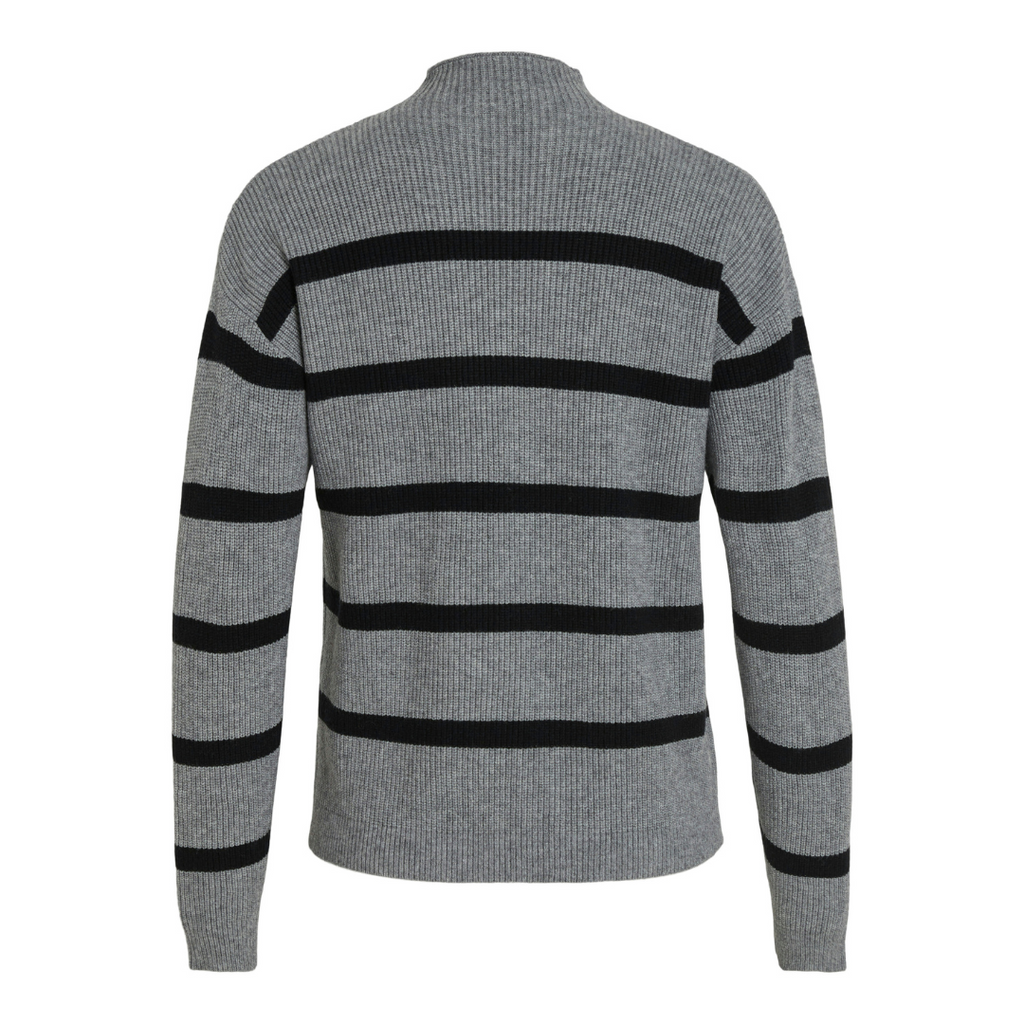 VILA - STRIK - RIL MOCK NECK 14091615 - MEDIUM GREY MELANGE/BLACK