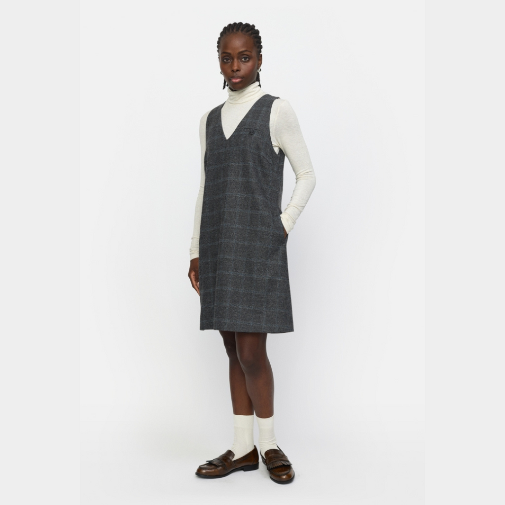 SOFT REBELS - SPENCERKJOLE - ANNIE SR524-730 - CHECKED GREY MELANGE