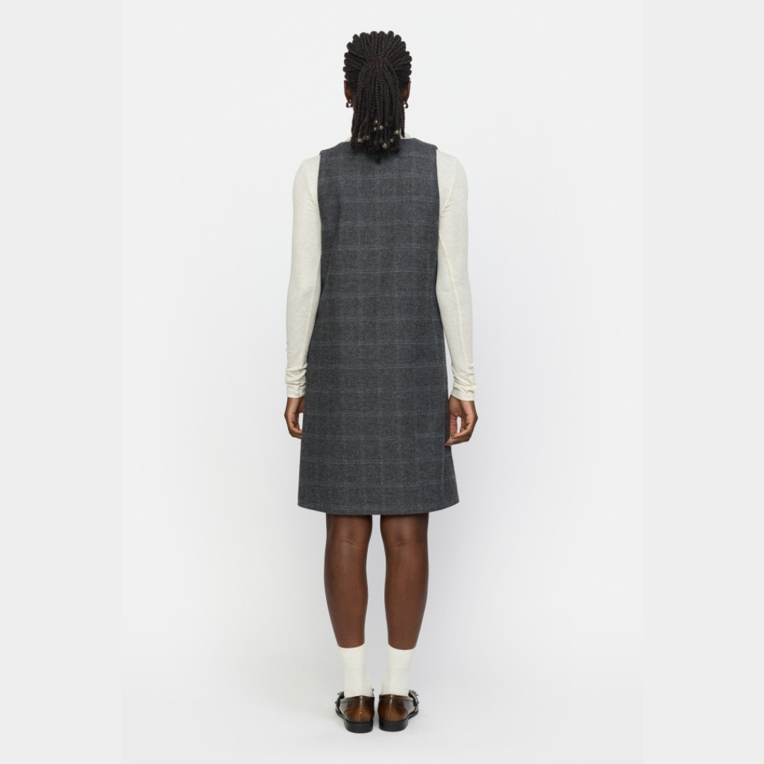 SOFT REBELS - SPENCERKJOLE - ANNIE SR524-730 - CHECKED GREY MELANGE