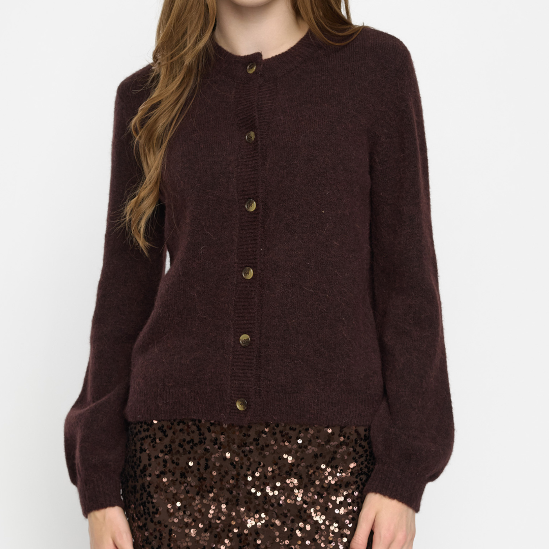 SOFT REBELS - CARDIGAN - ALLISON SRX2112-200 - CHOCOLATE PLUM MELANGE