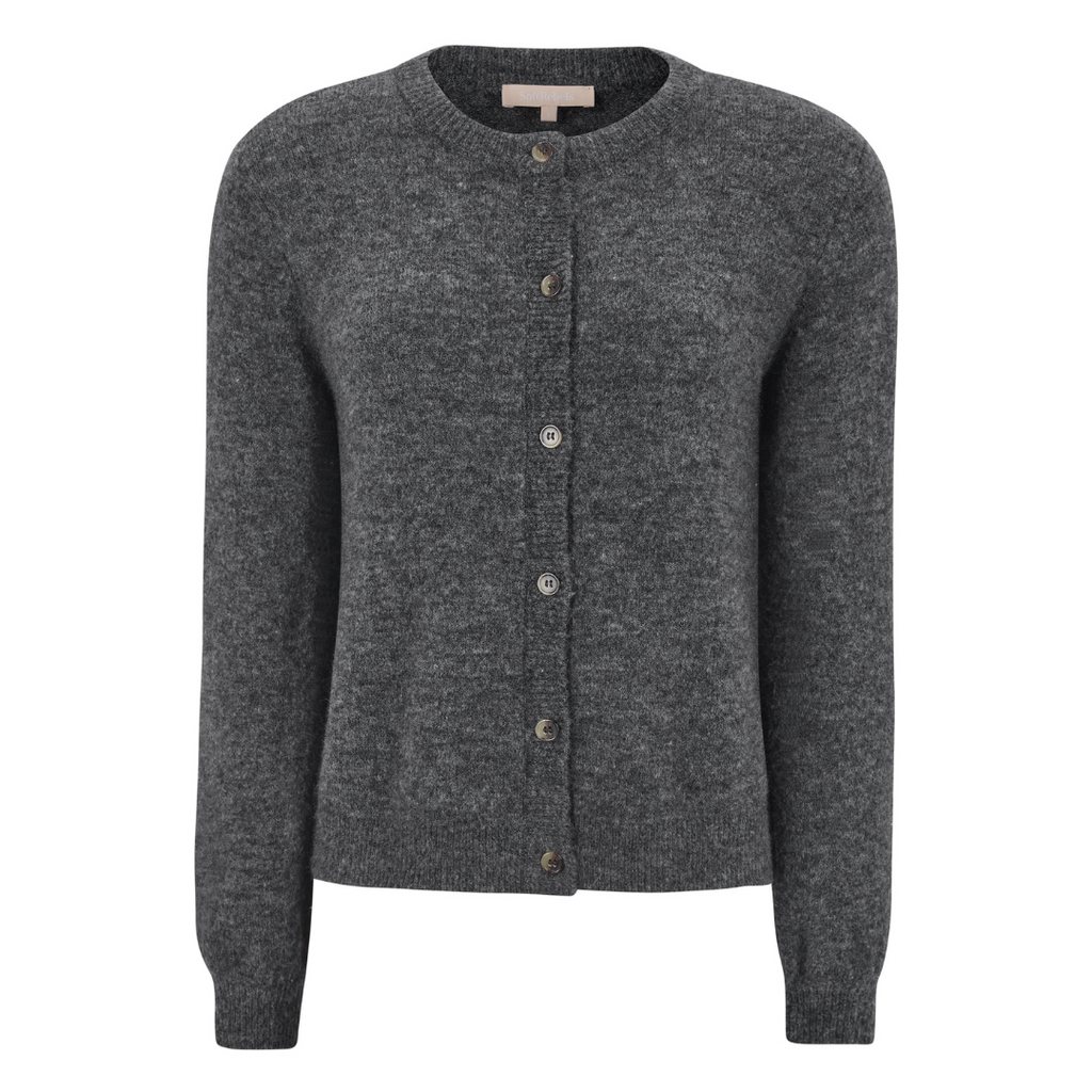 SOFT REBELS - CARDIGAN - ALLISON SRX2112-200 - MEDIUM GREY MELANGE