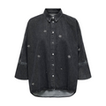 ONLY - DENIMSKJORTE - GRACE 15347080 - WASHED BLACK EMBROIDERY