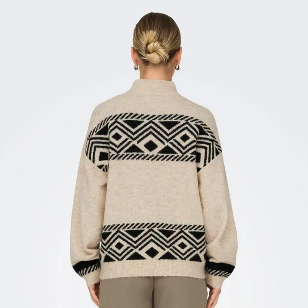 ONLY - STRIK - VICTORIA 15321179 - PUMICE STONE/BLACK JACQUARD