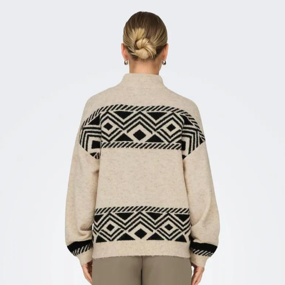 ONLY - STRIK - VICTORIA 15321179 - PUMICE STONE/BLACK JACQUARD