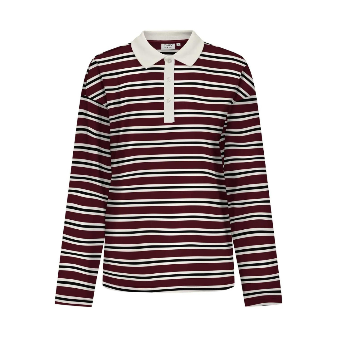 ONLY - POLO - LARA 15354835 - CABERNET BLACK/WHITE