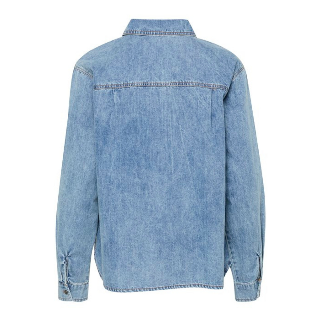PULZ - BLUSE - SYLVIE 50208696 - MEDIUM BLUE DENIM