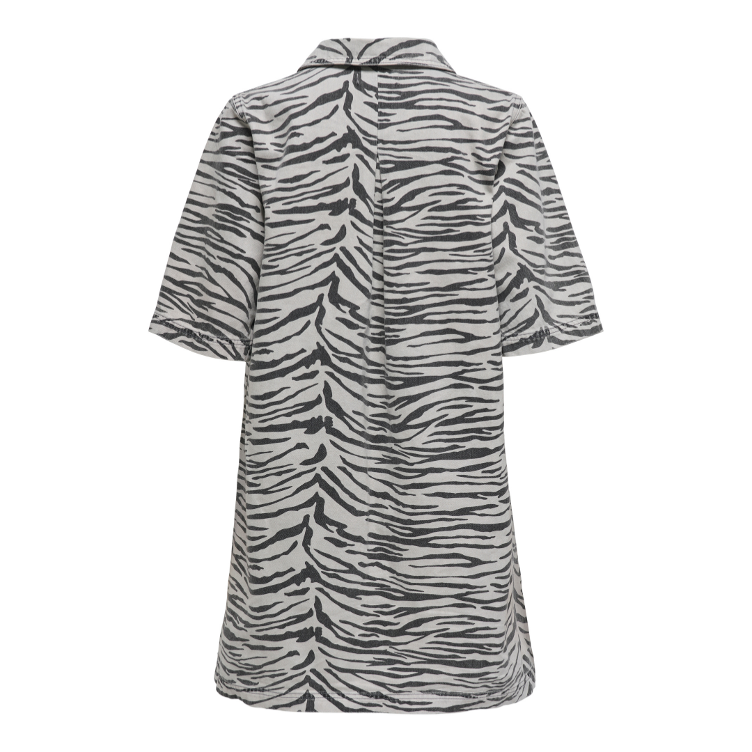 ONLY - DENIMKJOLE - GRY 15355559 - LIGHT GREY DENIM ZEBRA