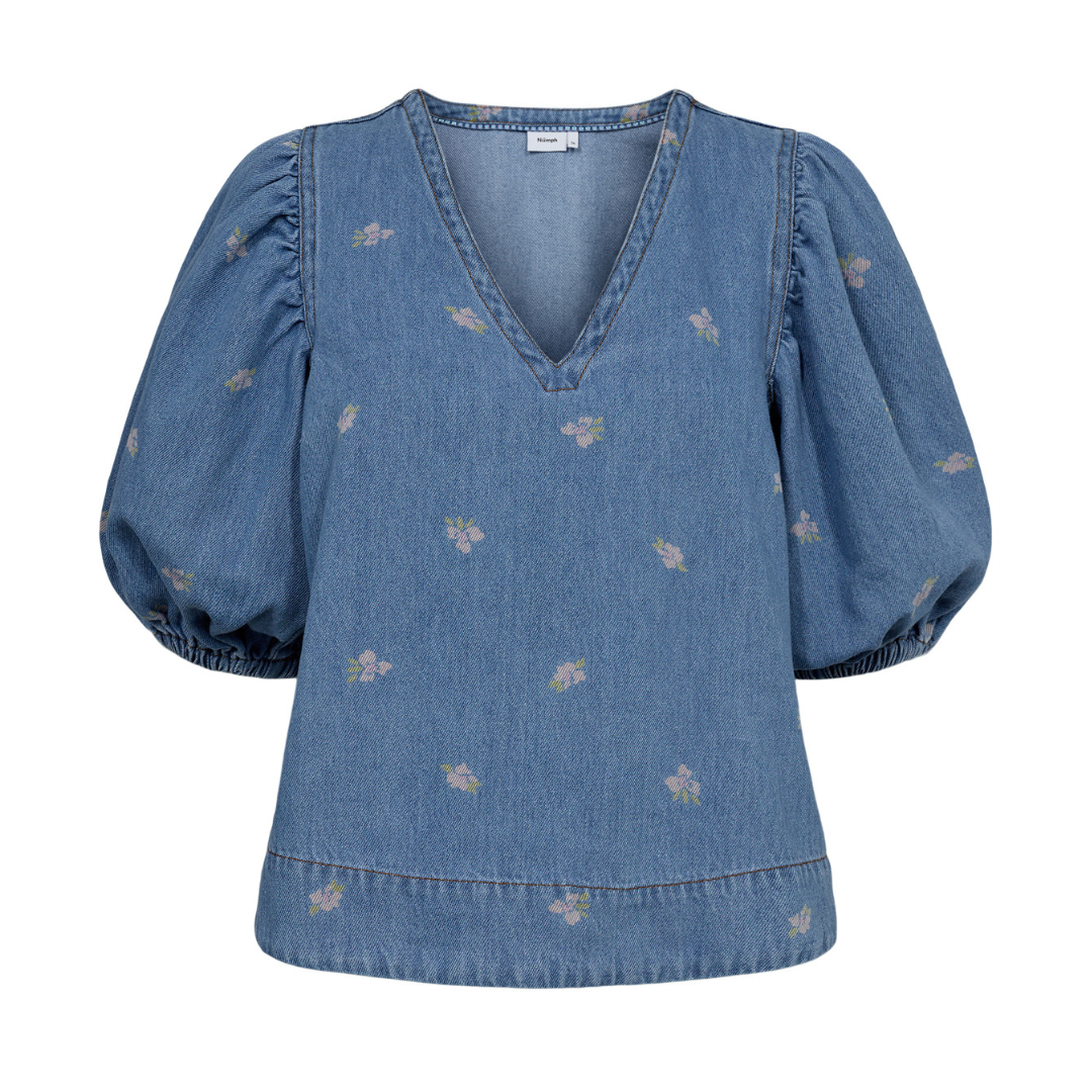 NÜMPH - BLUSE - IBIZA 705068 - MEDIUM BLUE DENIM