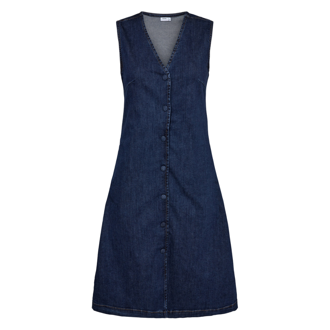 NÜMPH - DENIMKJOLE - AMBER 705206 - DARK BLUE DENIM