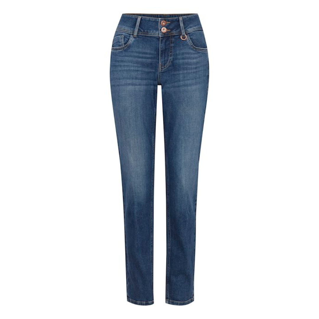 PULZ - JEANS - SUZY CURVED 50205835 - MEDIUM BLUE DENIM