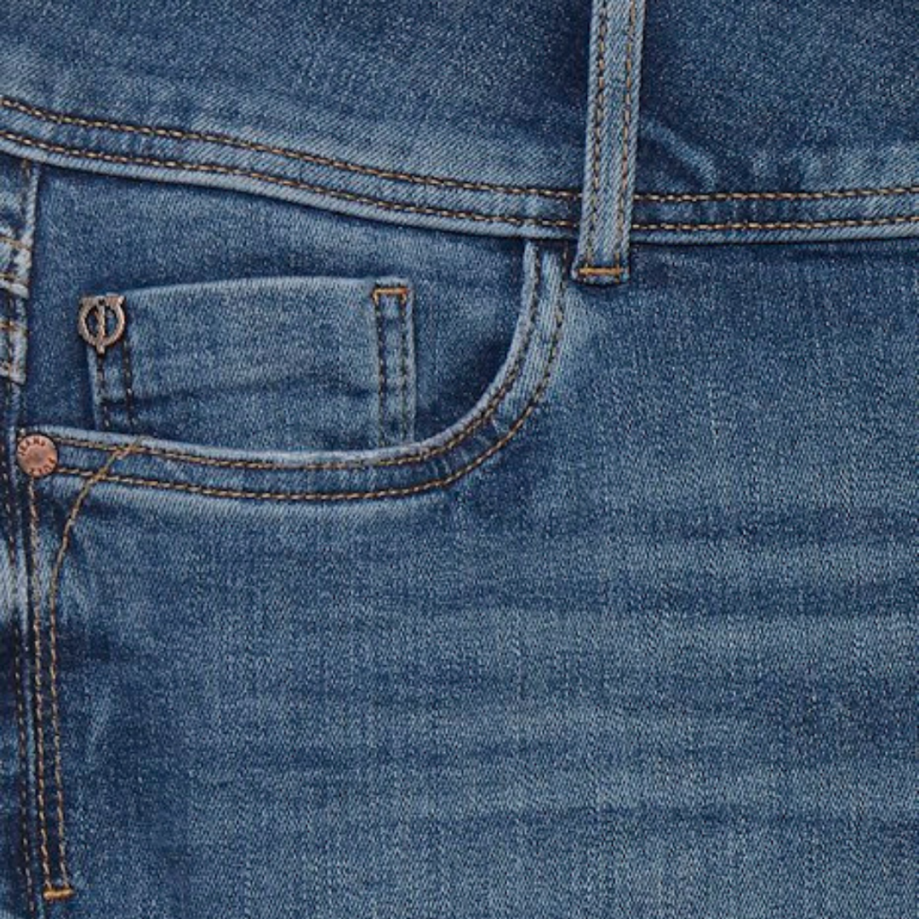 PULZ - JEANS - SUZY CURVED 50205835 - MEDIUM BLUE DENIM