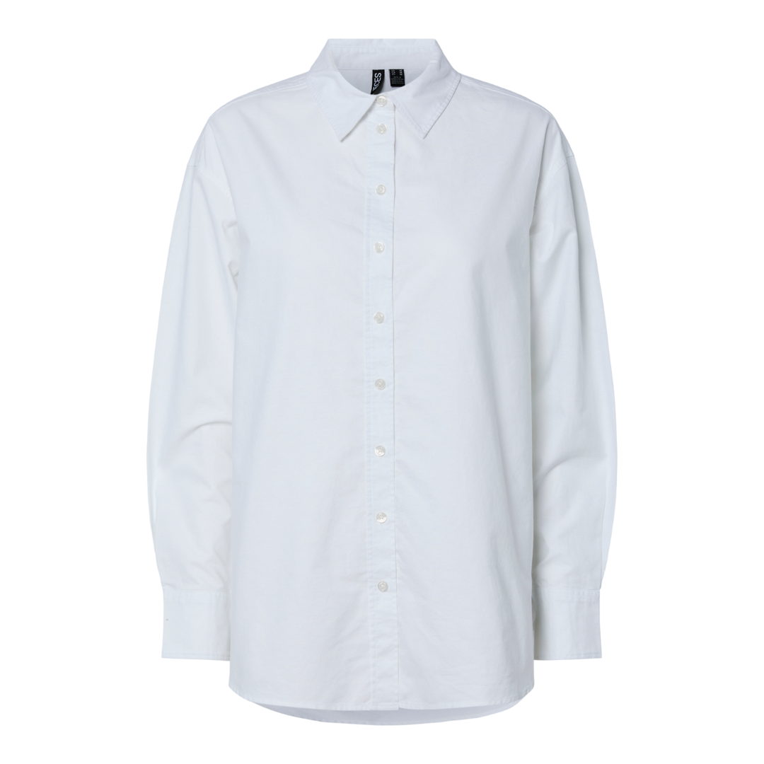 PIECES - SKJORTE - POPPY OXFORD 17155596 - BRIGHT WHITE