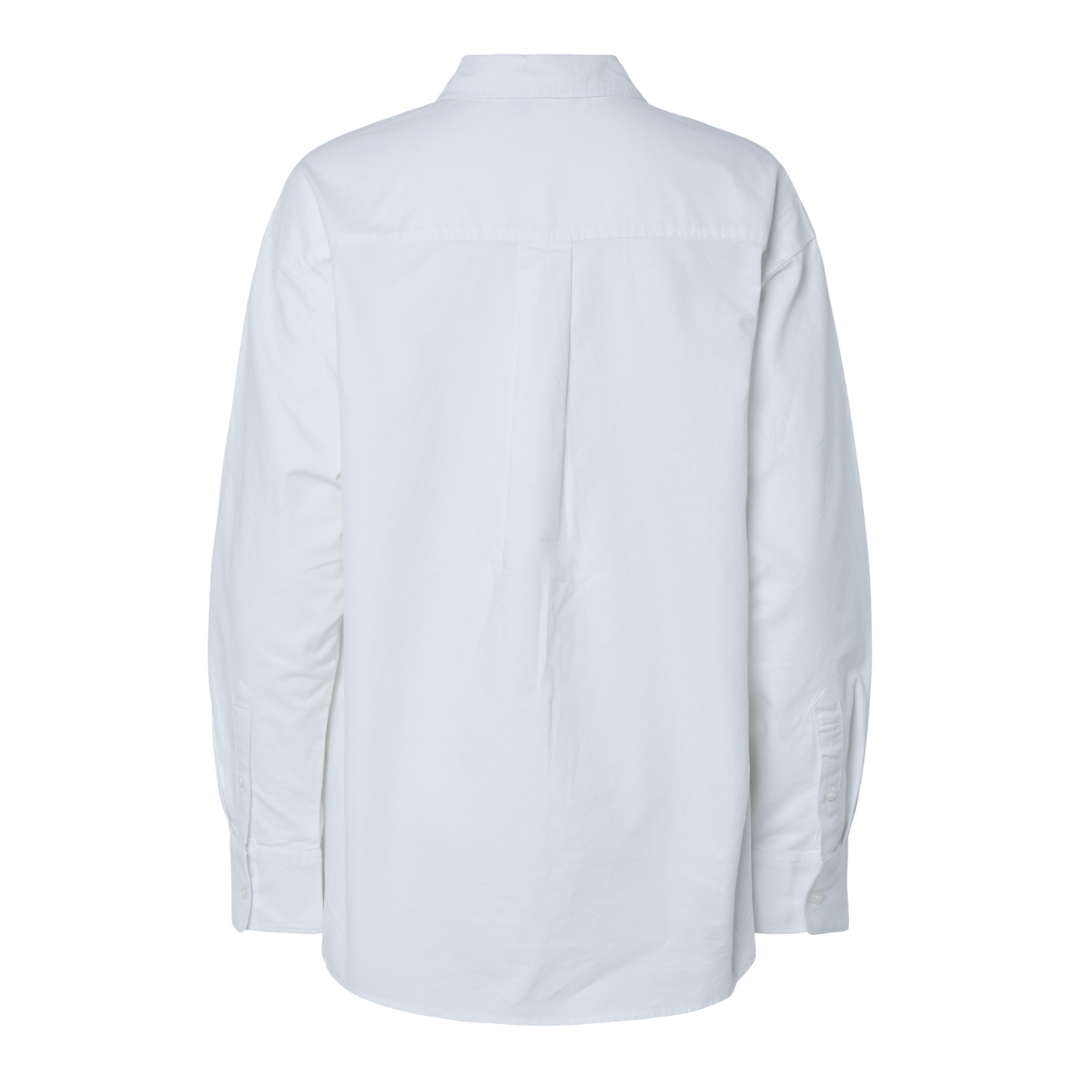 PIECES - SKJORTE - POPPY OXFORD 17155596 - BRIGHT WHITE