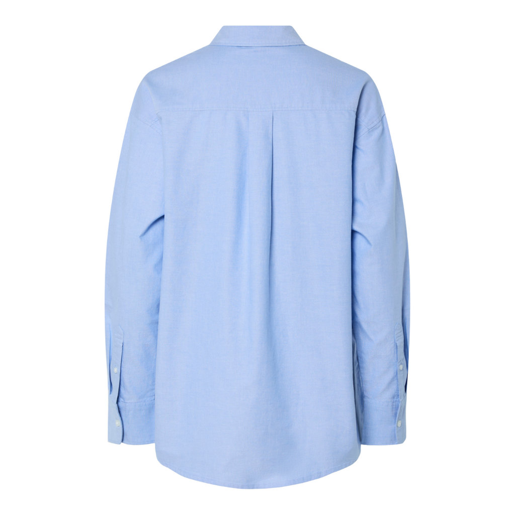 PIECES - SKJORTE - POPPY OXFORD 17155596 - CASHMERE BLUE