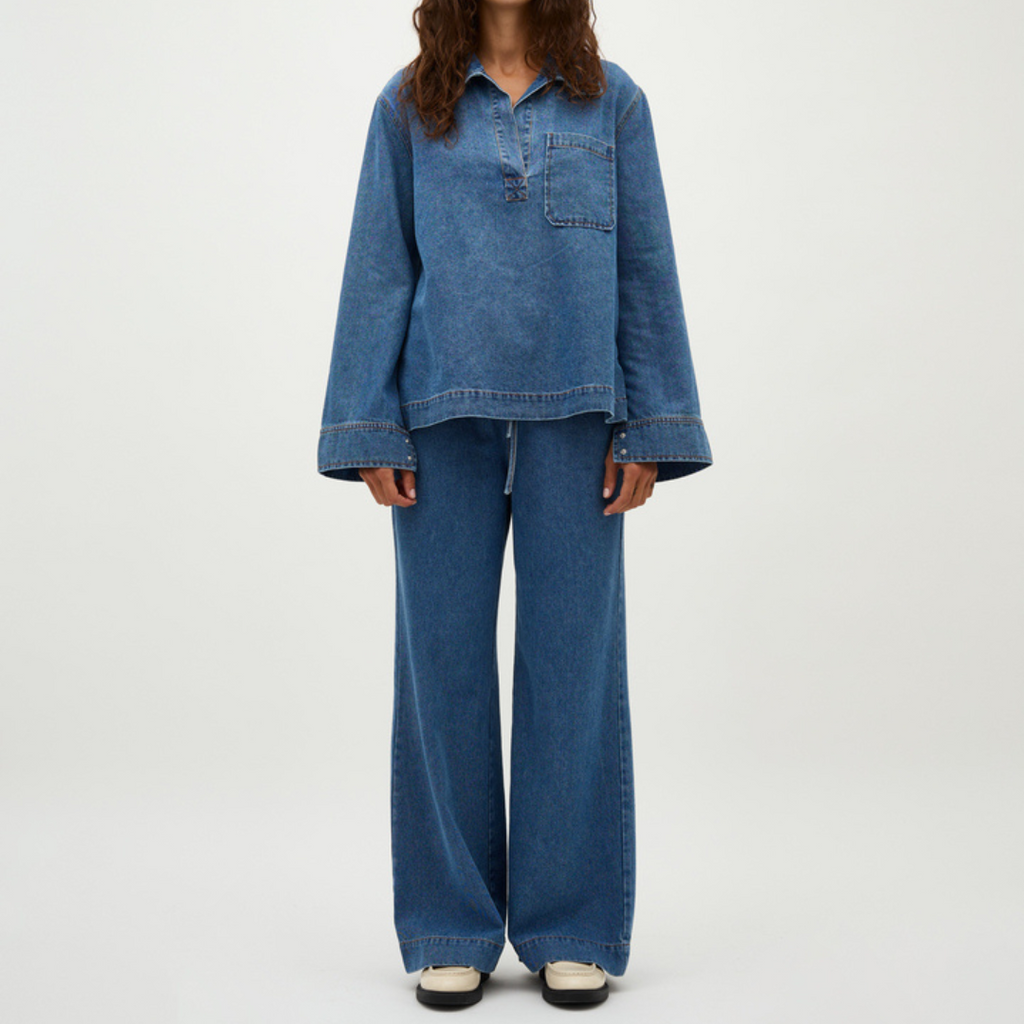 GLOBAL FUNK - BLUSE - MAITANA 73410022 - MID VINTAGE BLUE