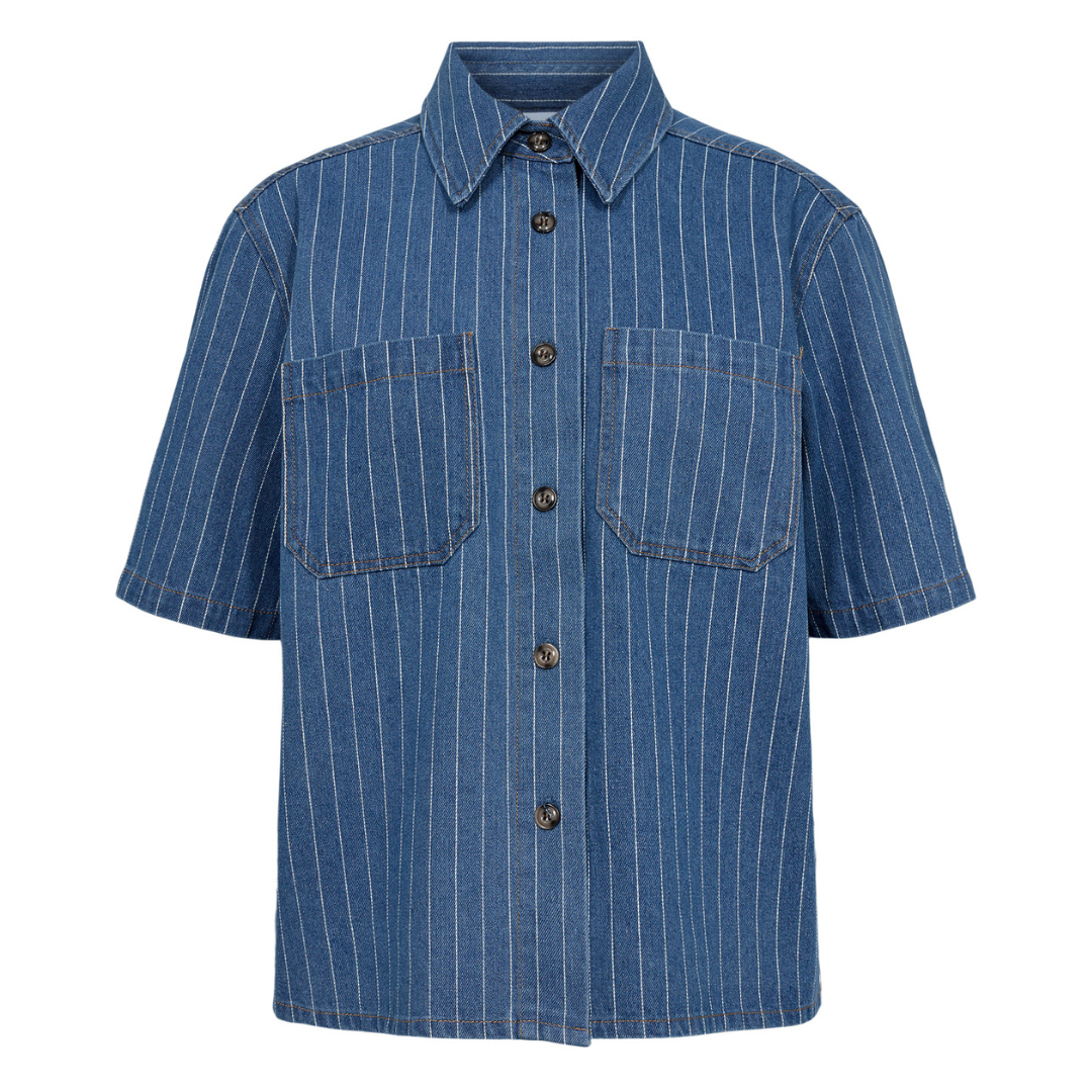 NÜMPH - SKJORTE - LUCIE 705597 - DARK BLUE DENIM