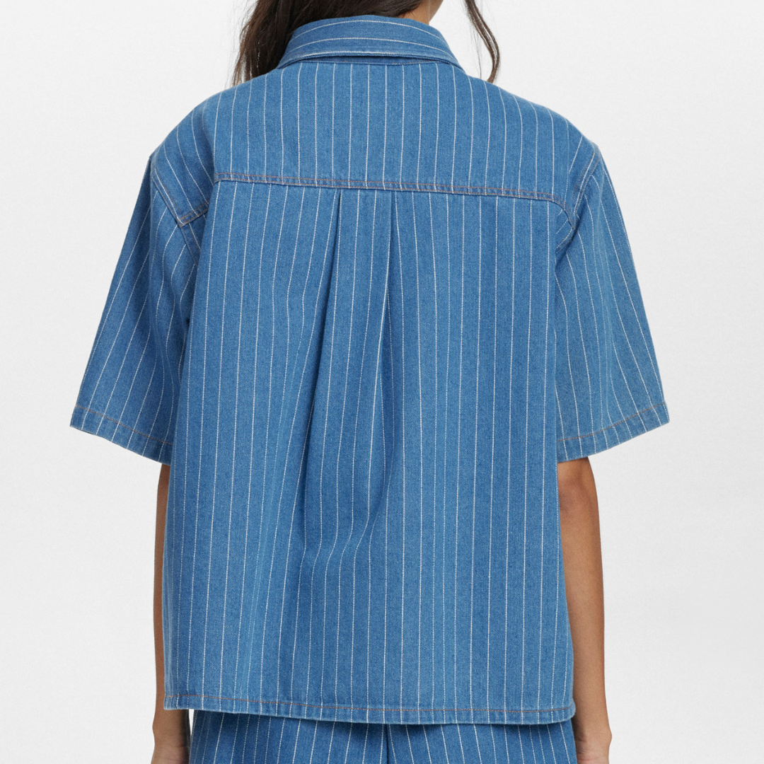 NÜMPH - SKJORTE - LUCIE 705597 - DARK BLUE DENIM
