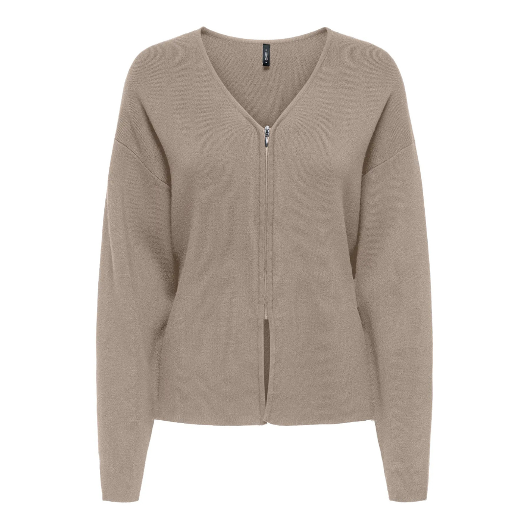 ONLY - CARDIGAN - COPRA ZIPPER 15360091 - MOCHA MERINGUE