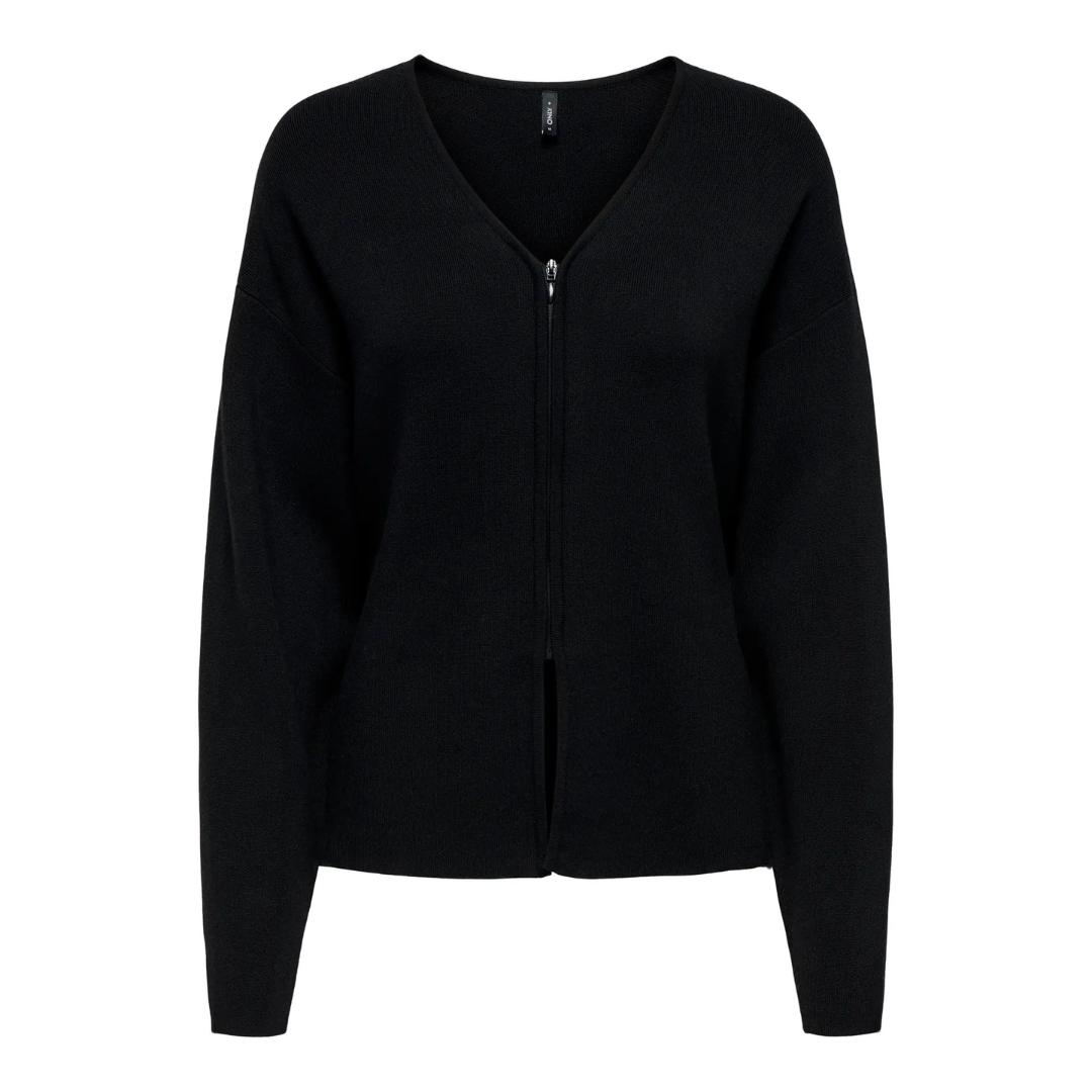 ONLY - CARDIGAN - COPRA ZIPPER 15360091 - SORT