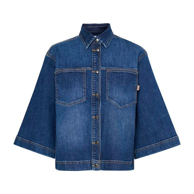 PULZ - DENIMJAKKE - KATJA 50208833 - DARK BLUE DENIM