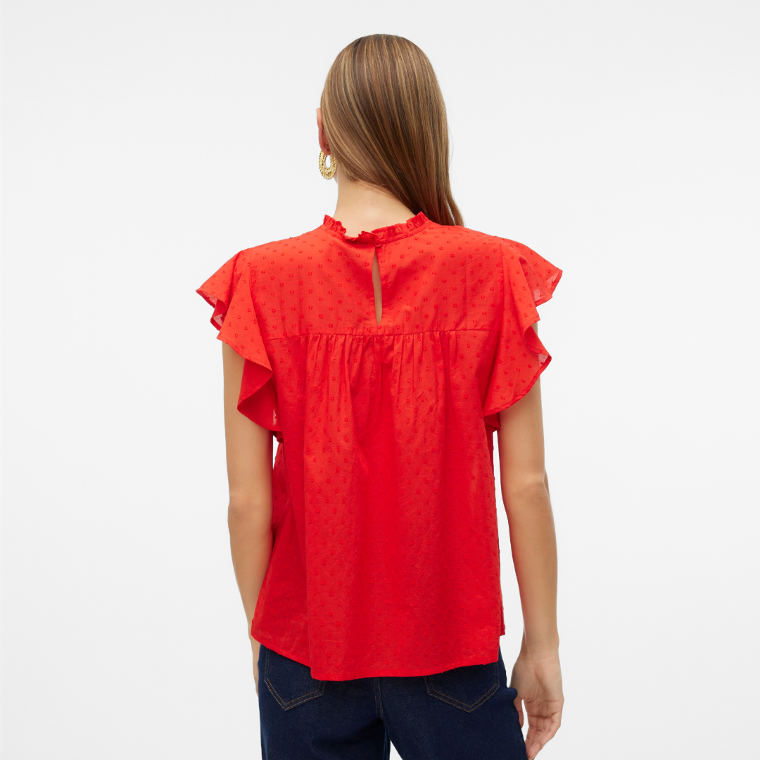 VERO MODA - TOP - TRINE 10301205 - HIGH RISK RED