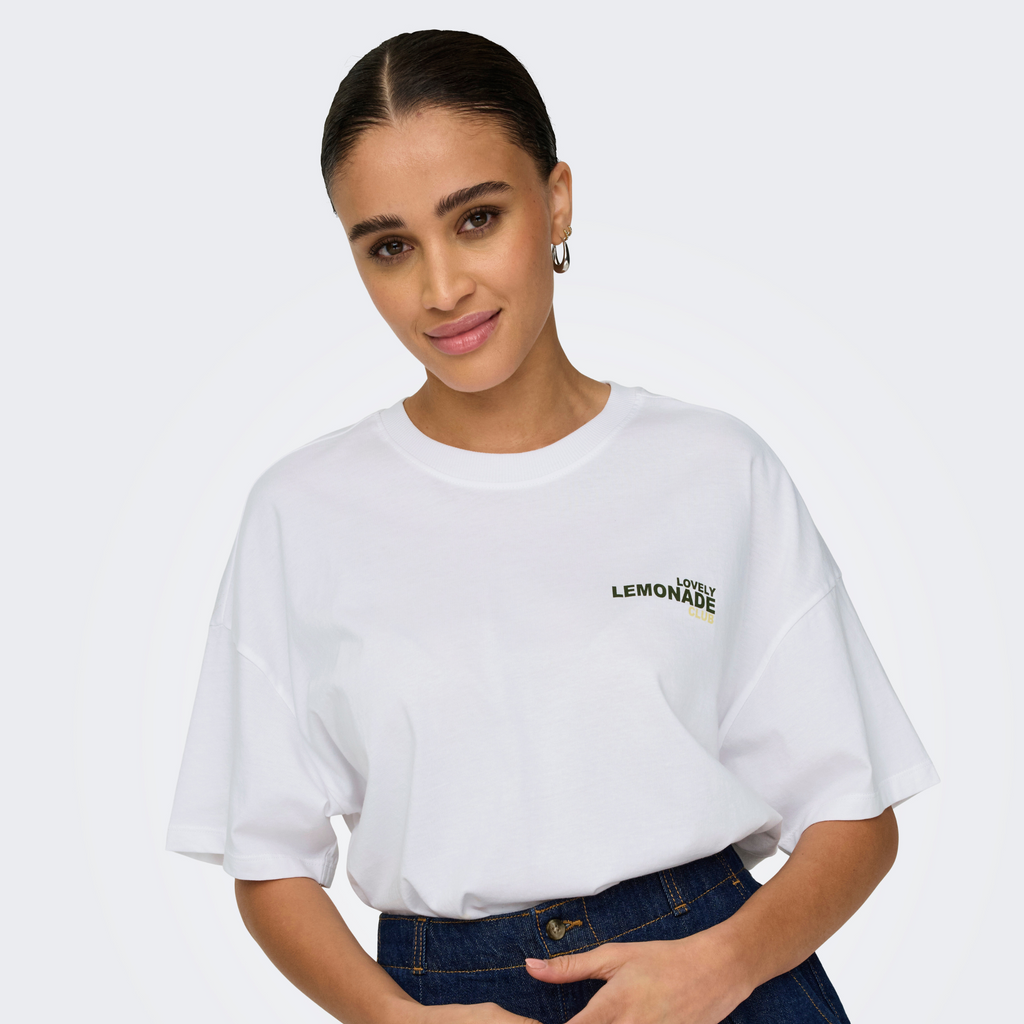 ONLY - T-SHIRT - VIVVI 15346761 - BRIGHT WHITE/LEMONADE