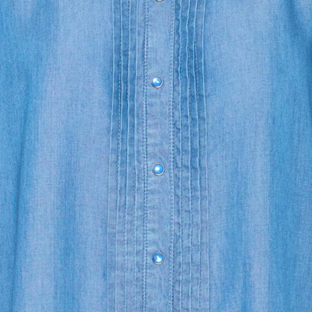 PULZ - SKJORTE - GAJA 50208936 - MEDIUM BLUE DENIM