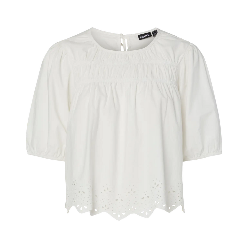 PIECES - BLUSE - SALMINA 17154372 - CLOUD DANCER