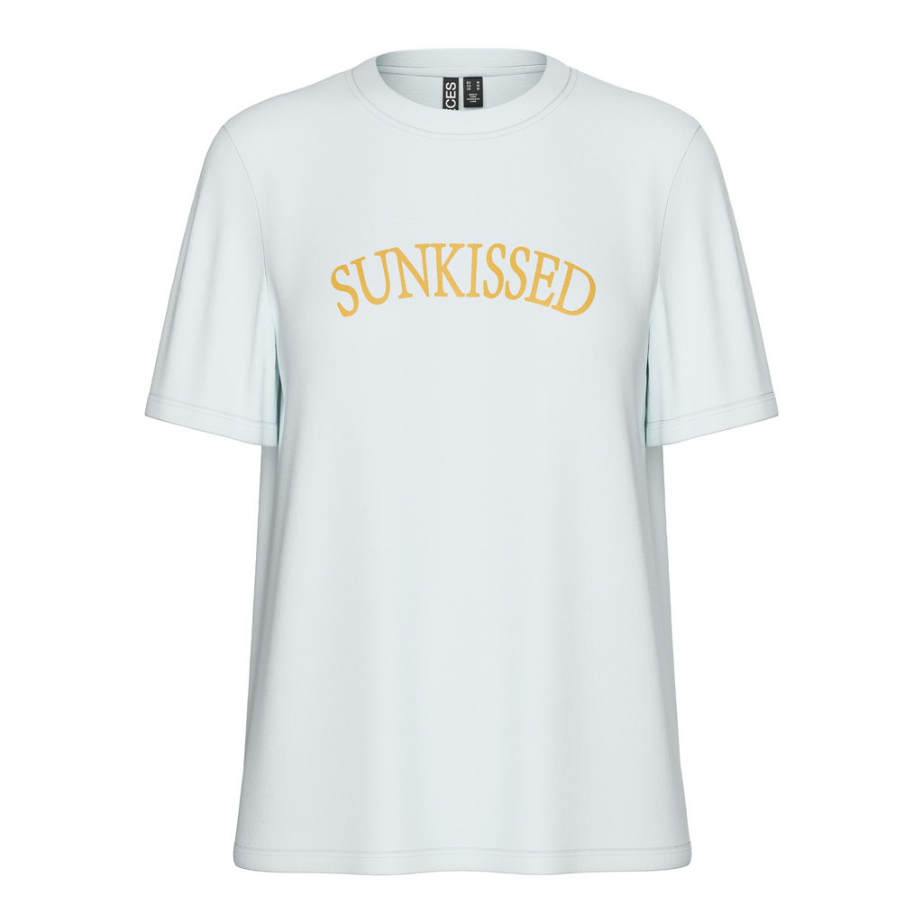 PIECES - T-SHIRT - TAYA 17158714 - BRIGHT WHITE/SUNKISSED