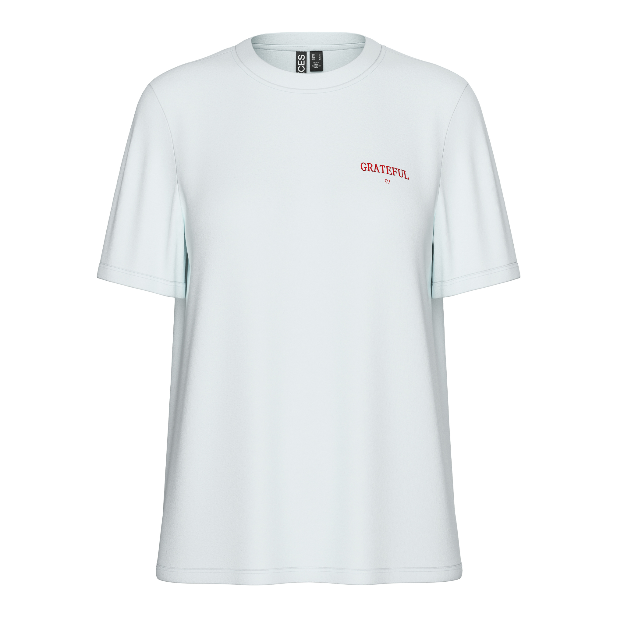 PIECES - T-SHIRT - TAYA 17158714 - BRIGHT WHITE/GRATEFUL