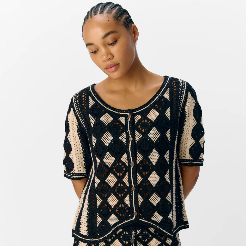 OBJECT - CARDIGAN - WASILA 23046323 - SANDSHELL/BLACK
