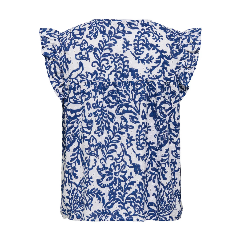 ONLY - TOP - AMANDA CHANEE CAP 15350007 - CLOUD DANCER/ESTATE BLUE