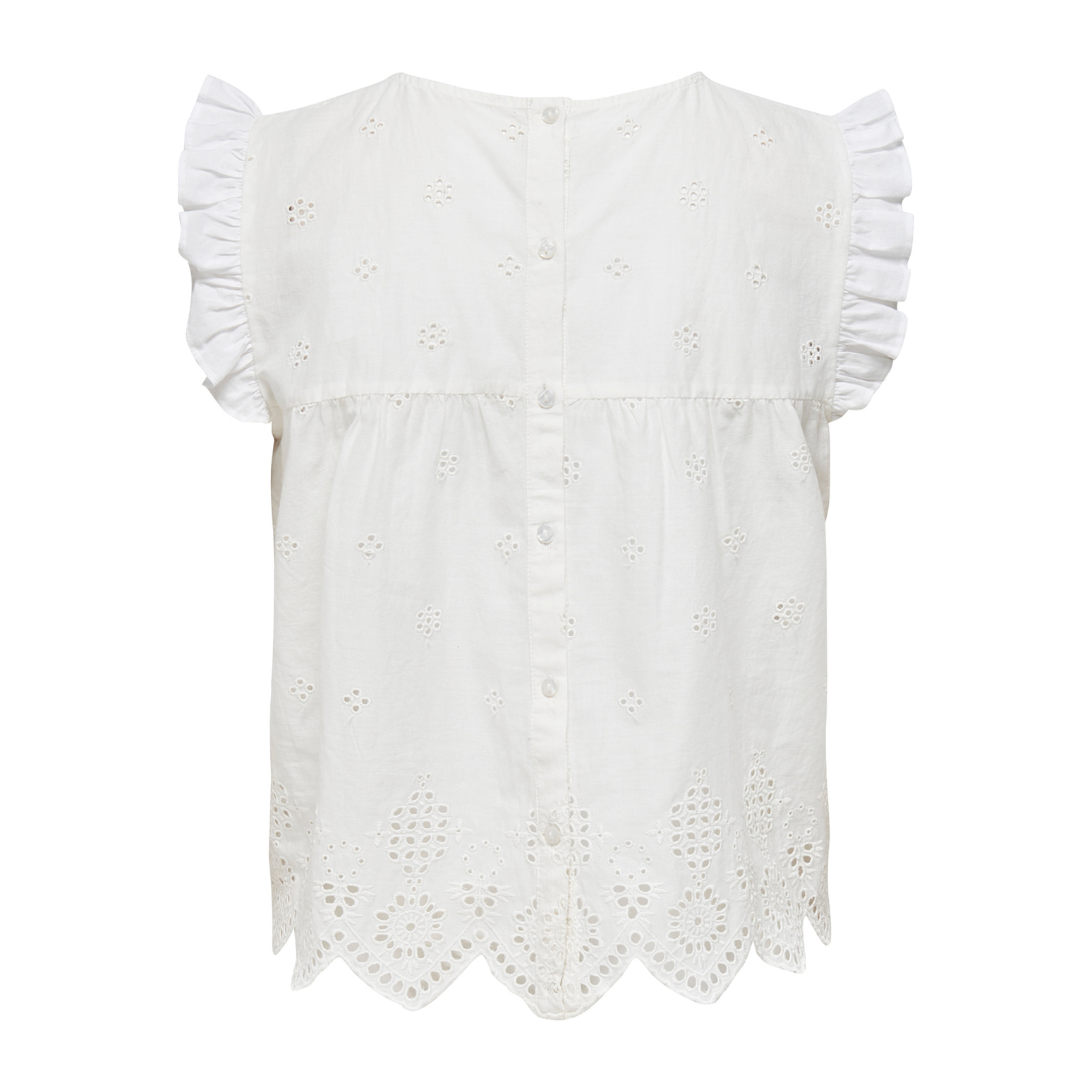 ONLY - TOP - SILLA FRILL 15213398 - CLOUD DANCER