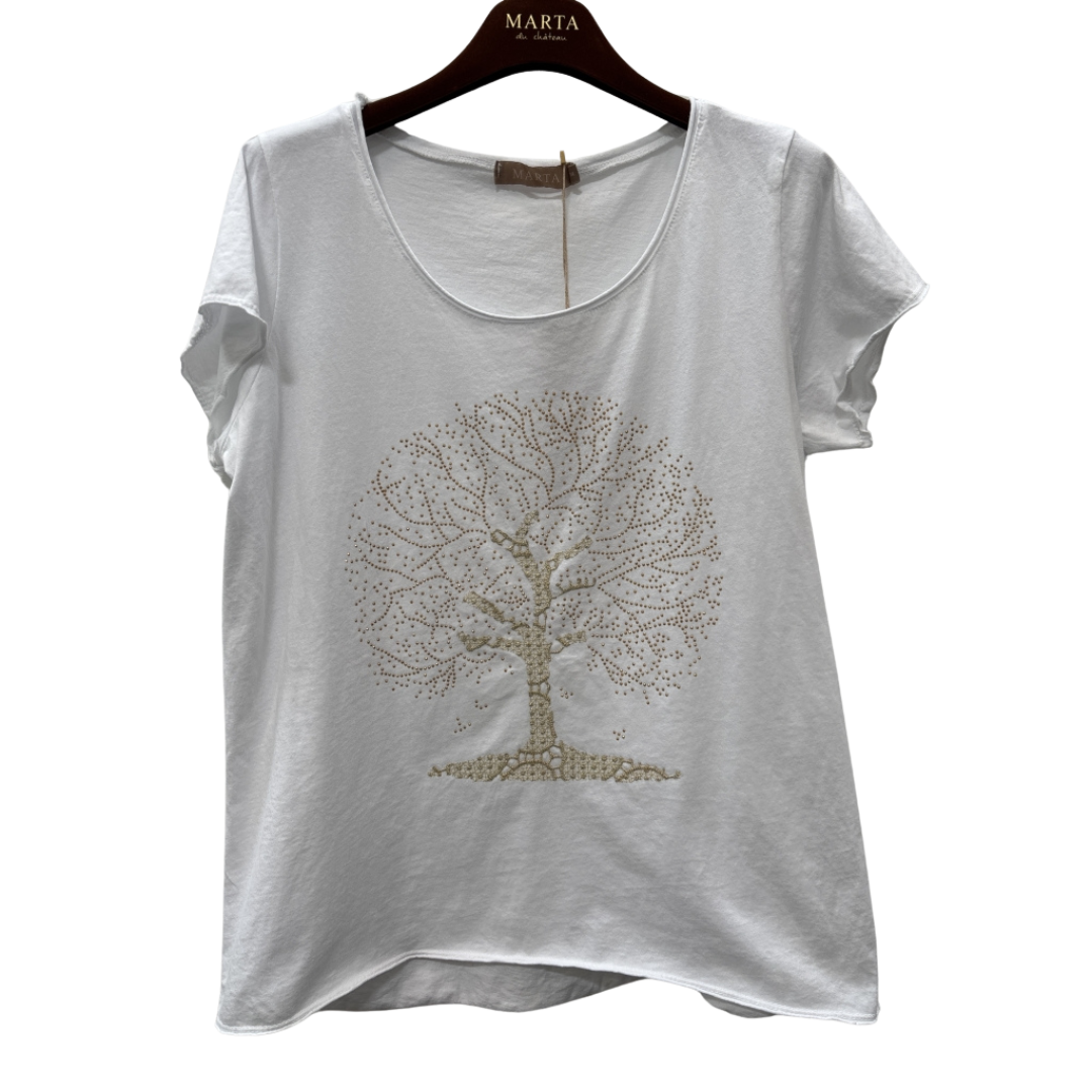 MARTA DU CHATEAU - T-SHIRT - MARIE 1535 - WHITE TREE