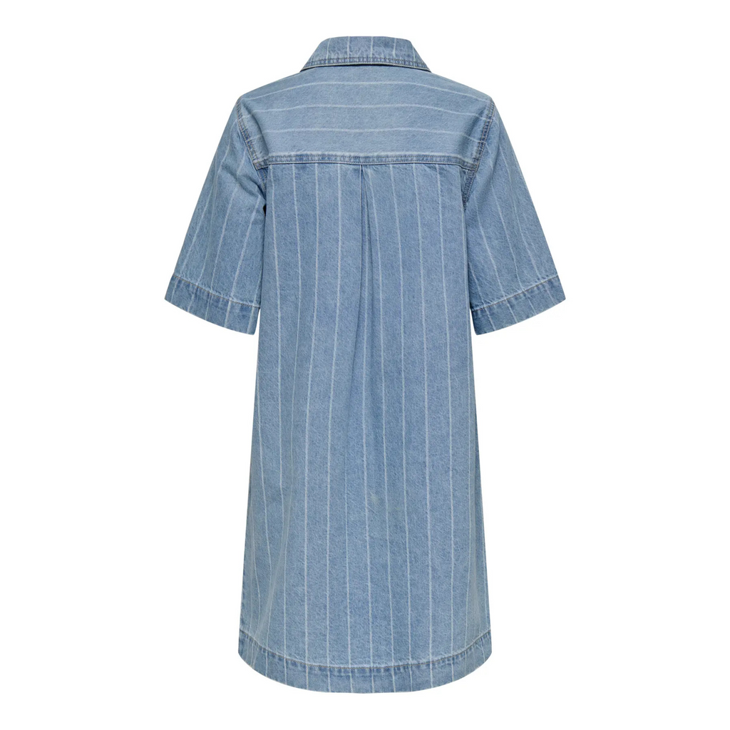 ONLY - DENIM KJOLE - ASTA 15355054 - LIGHT BLUE DENIM STRIPE