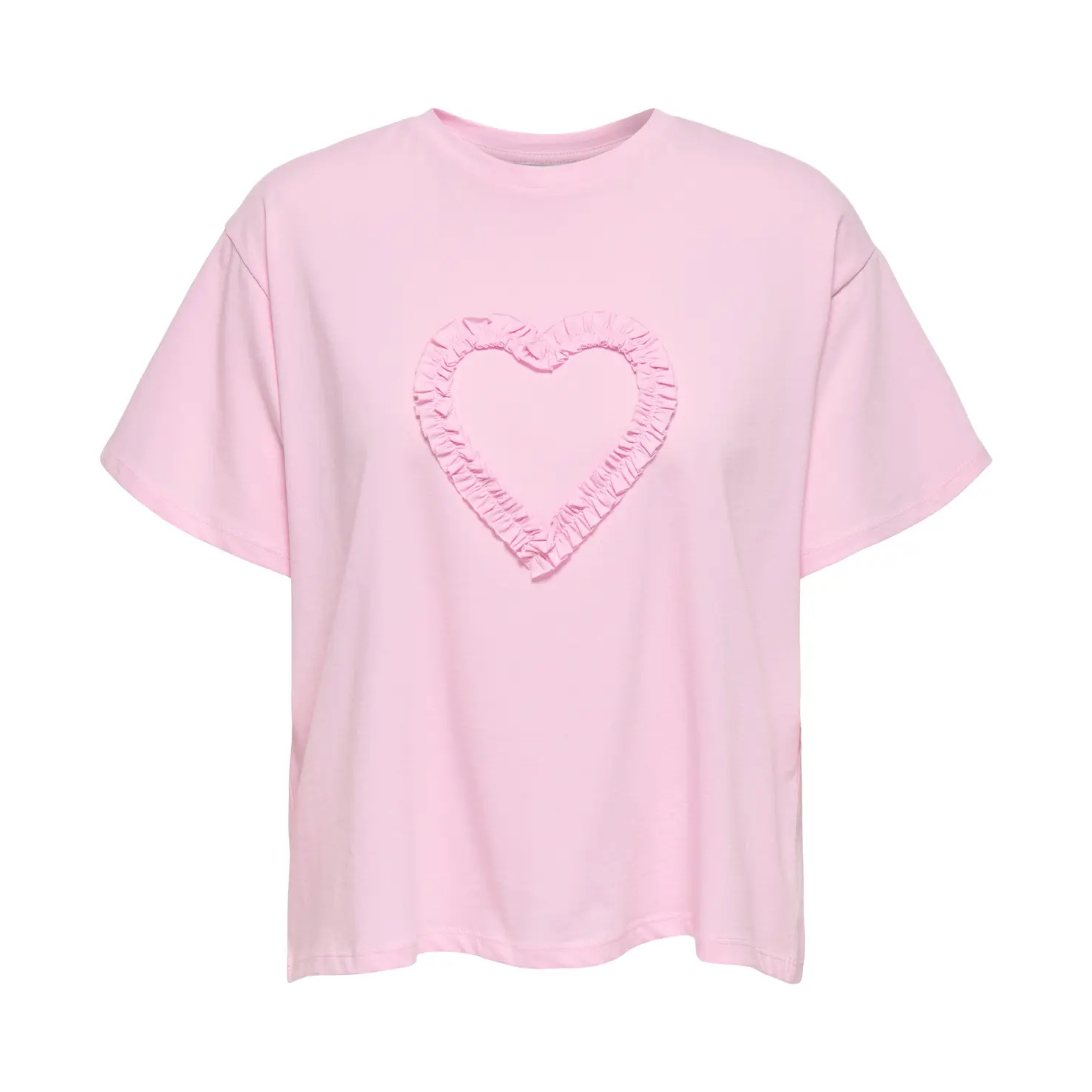 ONLY - T-SHIRT - ZAMMY 15365527 - PINK LADY HEART