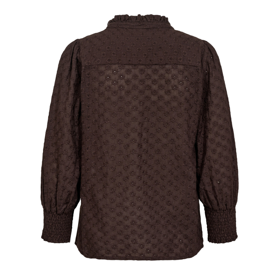 NÜMPH - SKJORTE - SALVIE 705884 - BLACK COFFEE