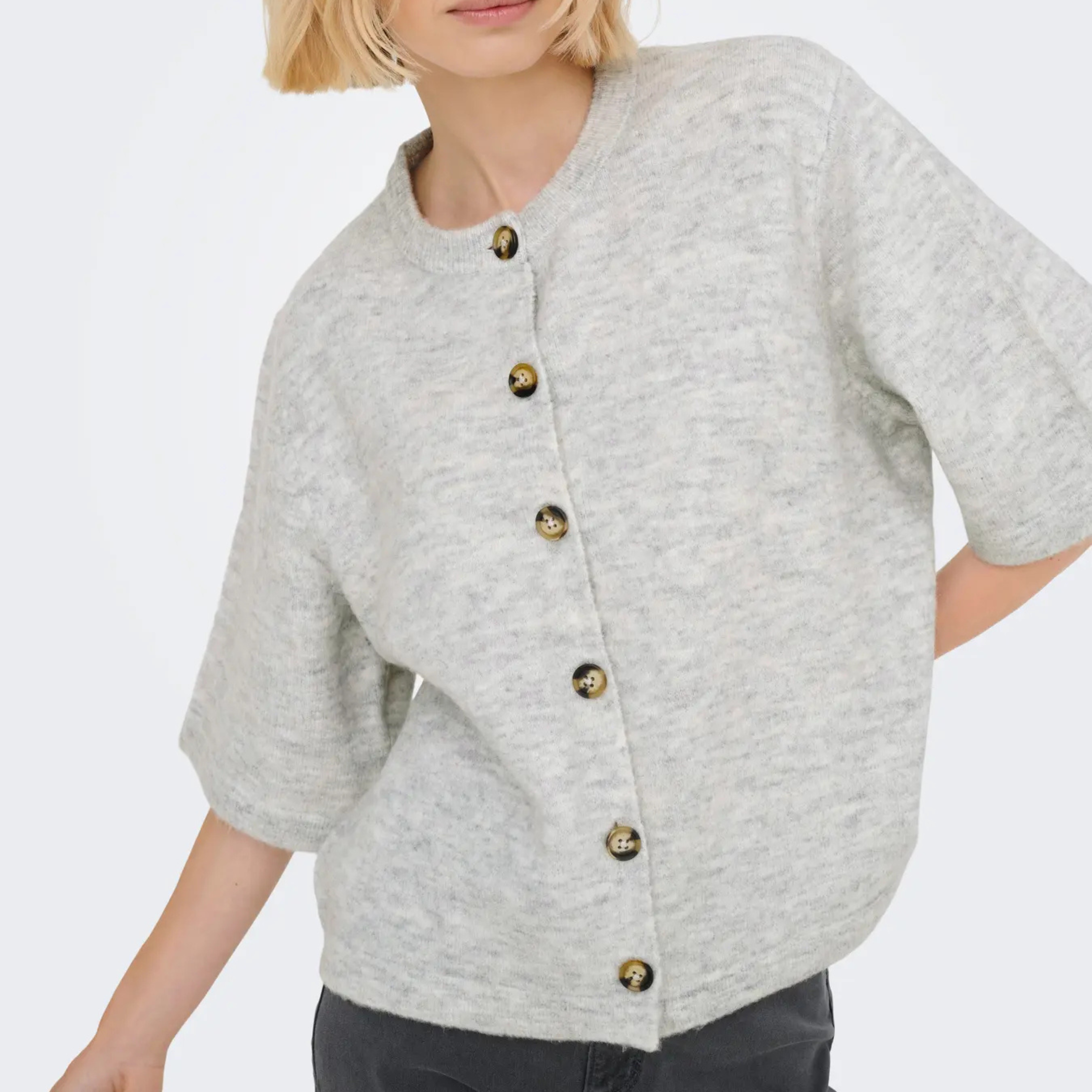 ONLY - CARDIGAN - CAMILLA 15348772 - LIGHT GREY MELANGE